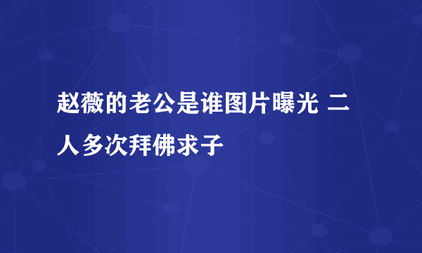 赵薇的老公是谁图片曝光 二人多次拜佛求子