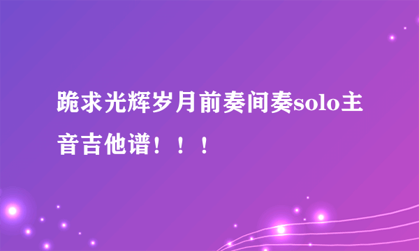 跪求光辉岁月前奏间奏solo主音吉他谱！！！