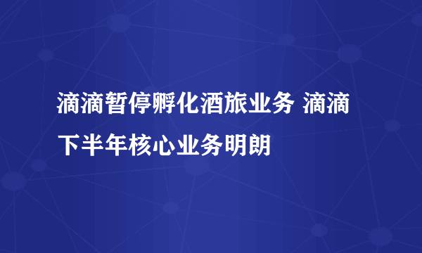 滴滴暂停孵化酒旅业务 滴滴下半年核心业务明朗