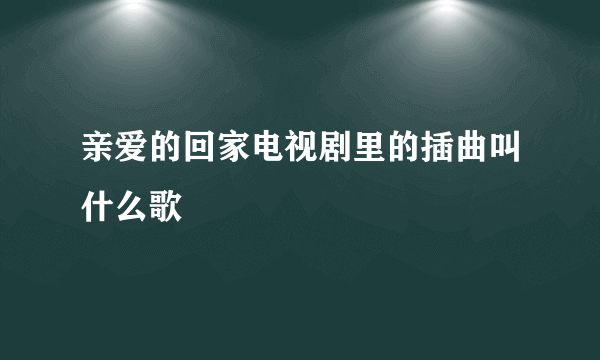 亲爱的回家电视剧里的插曲叫什么歌