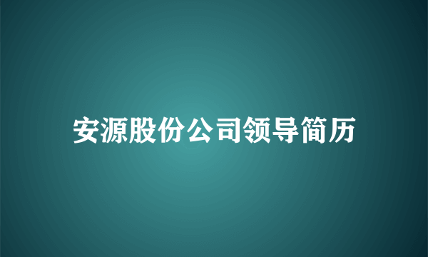 安源股份公司领导简历