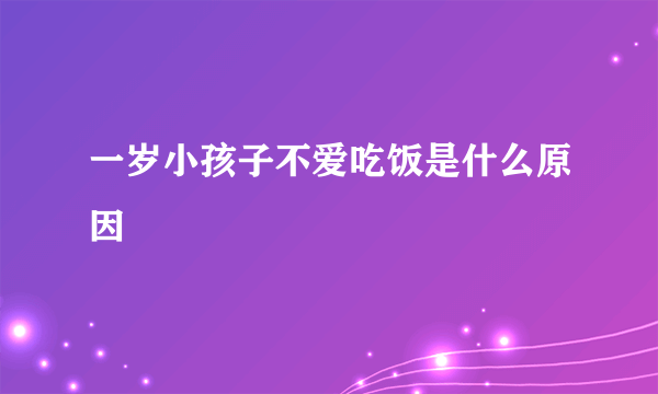 一岁小孩子不爱吃饭是什么原因