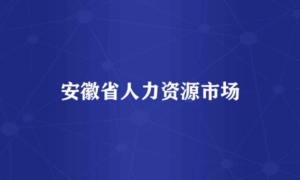 安徽省人力资源市场