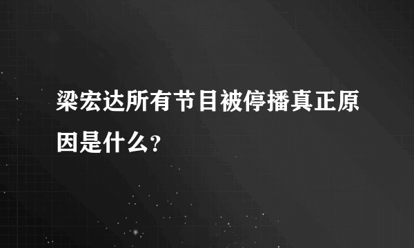 梁宏达所有节目被停播真正原因是什么？