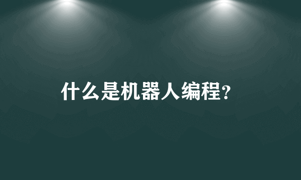 什么是机器人编程？