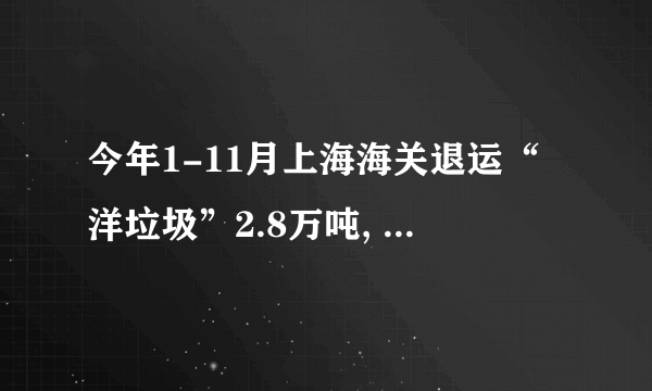 今年1-11月上海海关退运“洋垃圾”2.8万吨, 你怎么看？