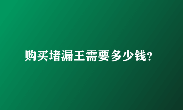 购买堵漏王需要多少钱？