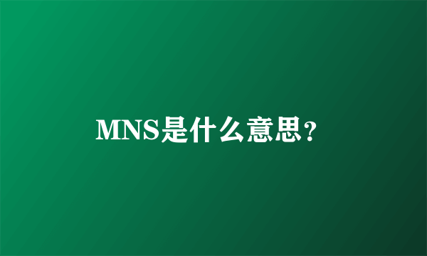 MNS是什么意思？