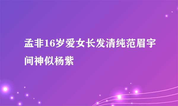 孟非16岁爱女长发清纯范眉宇间神似杨紫