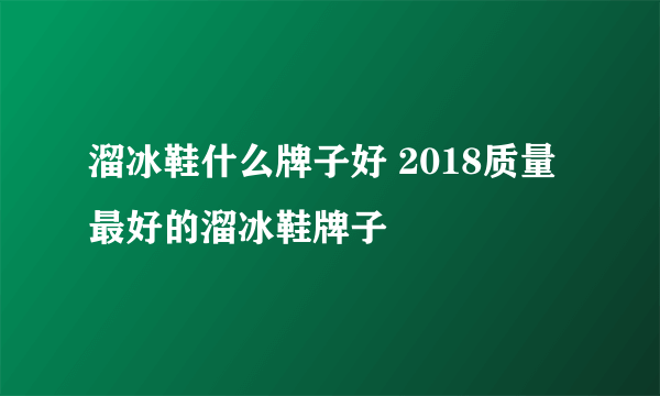 溜冰鞋什么牌子好 2018质量最好的溜冰鞋牌子