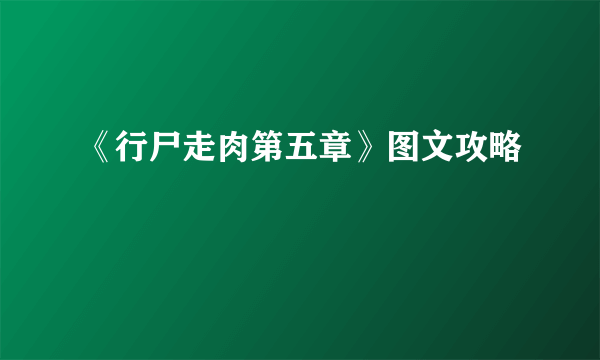 《行尸走肉第五章》图文攻略