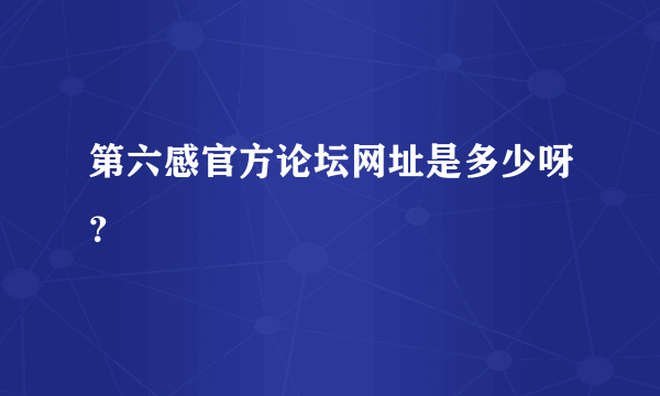 第六感官方论坛网址是多少呀？