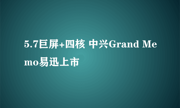 5.7巨屏+四核 中兴Grand Memo易迅上市