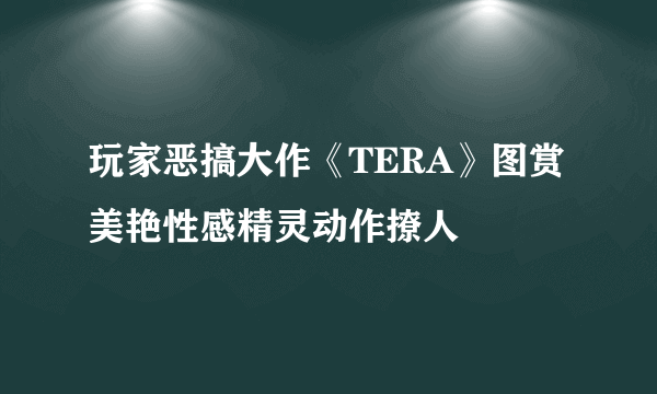 玩家恶搞大作《TERA》图赏 美艳性感精灵动作撩人