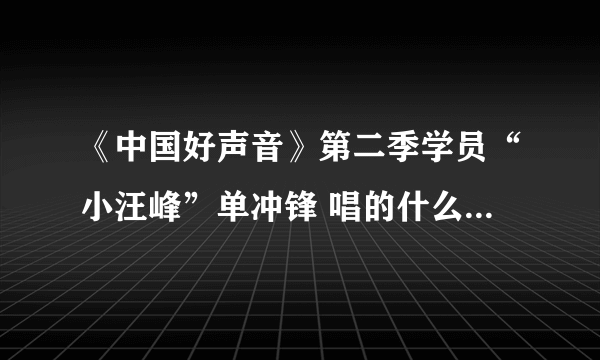 《中国好声音》第二季学员“小汪峰”单冲锋 唱的什么歌？《存在》MV及mp3下载地址！