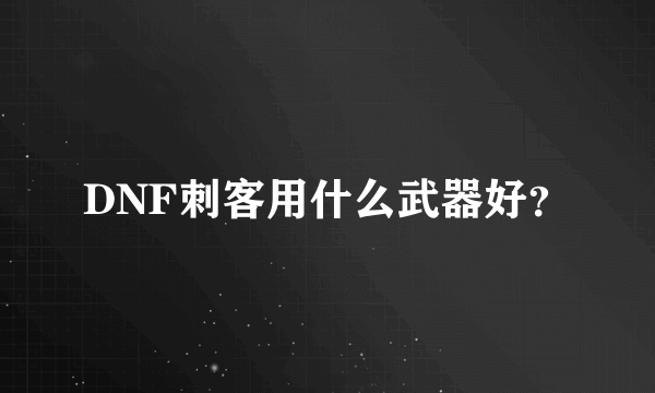 DNF刺客用什么武器好？