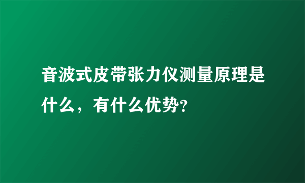 音波式皮带张力仪测量原理是什么，有什么优势？