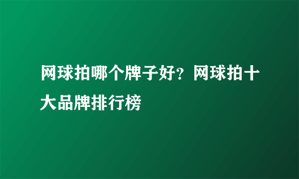 网球拍哪个牌子好？网球拍十大品牌排行榜