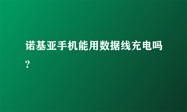 诺基亚手机能用数据线充电吗?