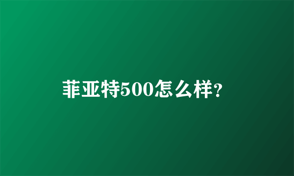 菲亚特500怎么样？