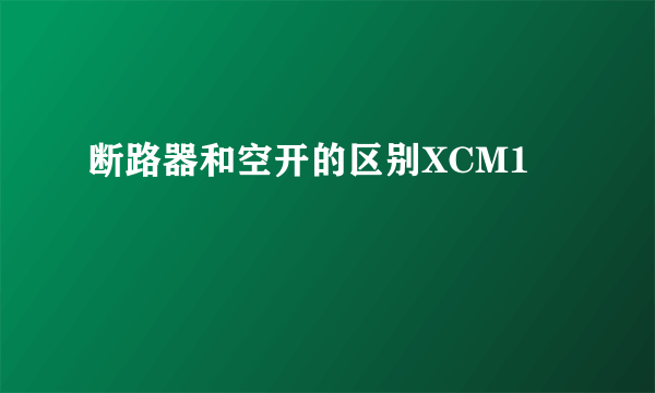 断路器和空开的区别XCM1