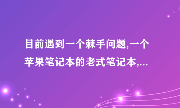 目前遇到一个棘手问题,一个苹果笔记本的老式笔记本,型号是A1181,没法安装系统