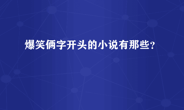 爆笑俩字开头的小说有那些？