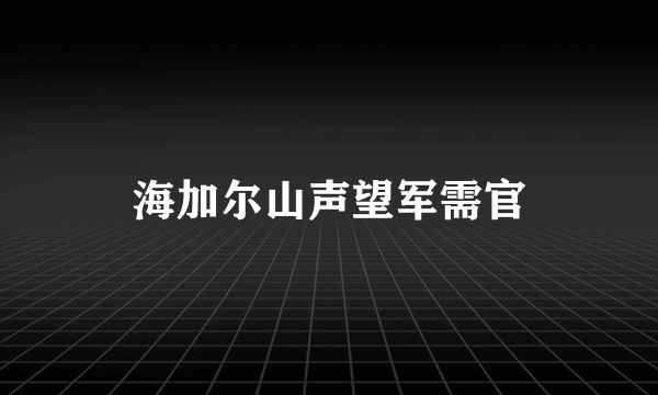 海加尔山声望军需官