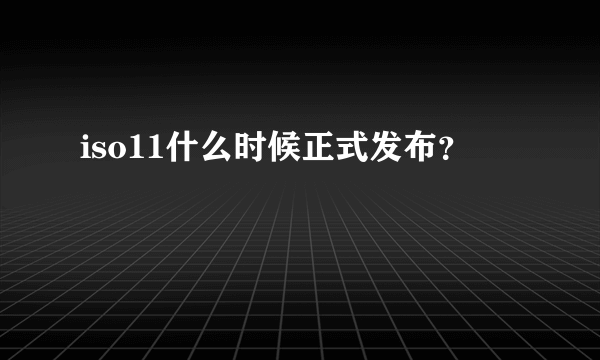 iso11什么时候正式发布？