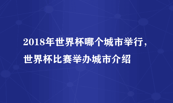 2018年世界杯哪个城市举行，世界杯比赛举办城市介绍