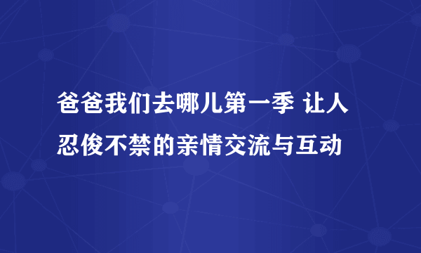 爸爸我们去哪儿第一季 让人忍俊不禁的亲情交流与互动