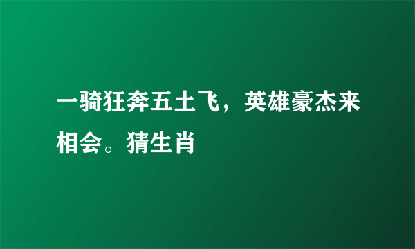 一骑狂奔五土飞，英雄豪杰来相会。猜生肖