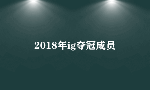 2018年ig夺冠成员