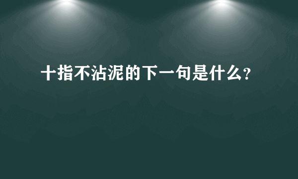 十指不沾泥的下一句是什么？