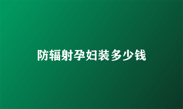 防辐射孕妇装多少钱