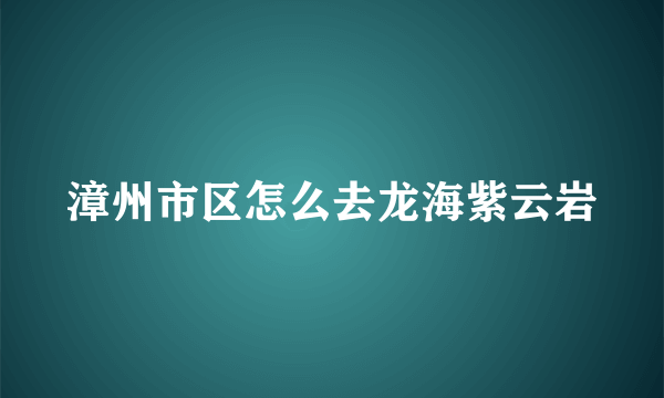 漳州市区怎么去龙海紫云岩