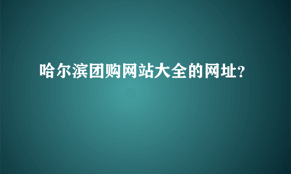 哈尔滨团购网站大全的网址？