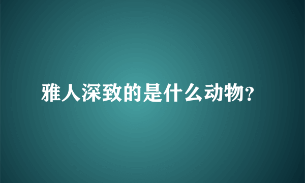 雅人深致的是什么动物？