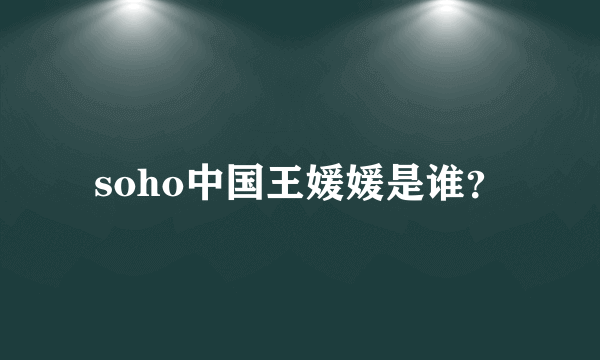 soho中国王媛媛是谁？