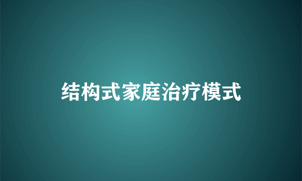 结构式家庭治疗模式