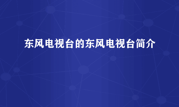 东风电视台的东风电视台简介