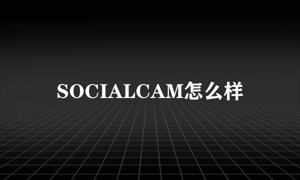 SOCIALCAM怎么样