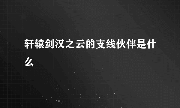 轩辕剑汉之云的支线伙伴是什么