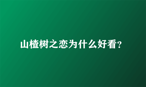 山楂树之恋为什么好看？