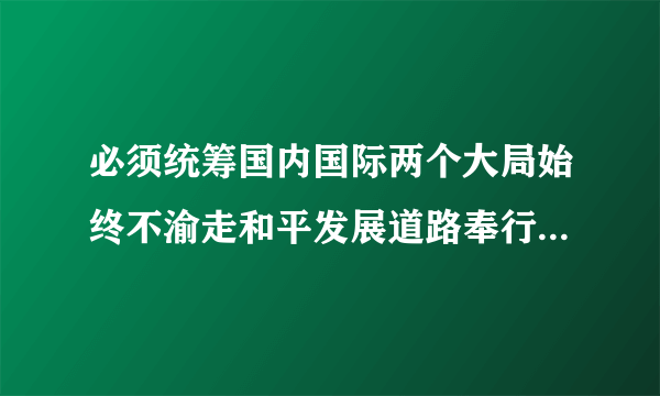 必须统筹国内国际两个大局始终不渝走和平发展道路奉行什么的开放战略