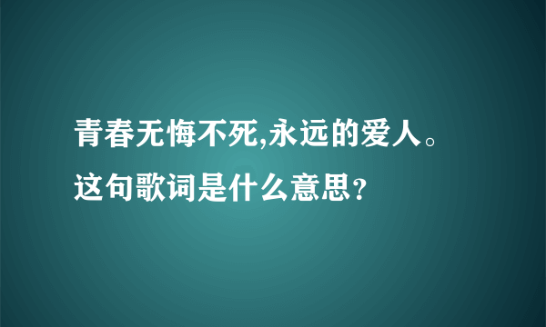 青春无悔不死,永远的爱人。这句歌词是什么意思？