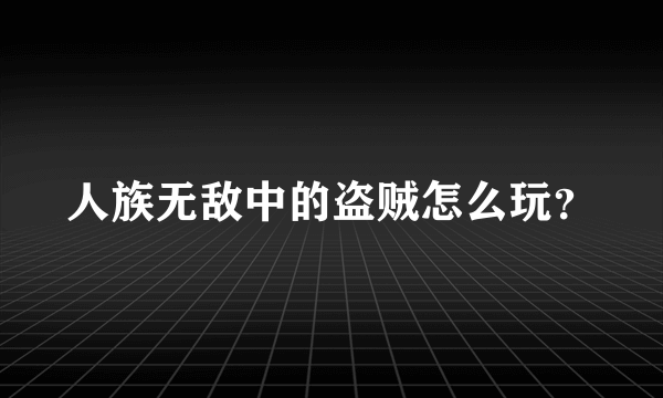 人族无敌中的盗贼怎么玩？