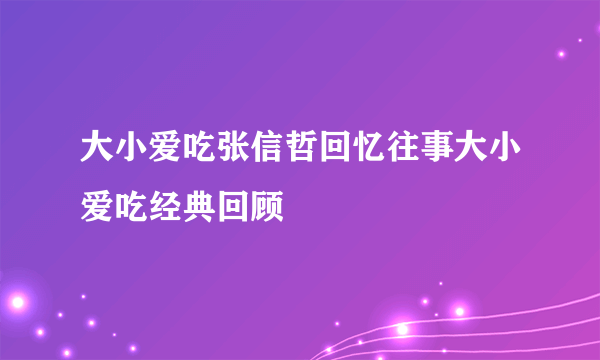 大小爱吃张信哲回忆往事大小爱吃经典回顾