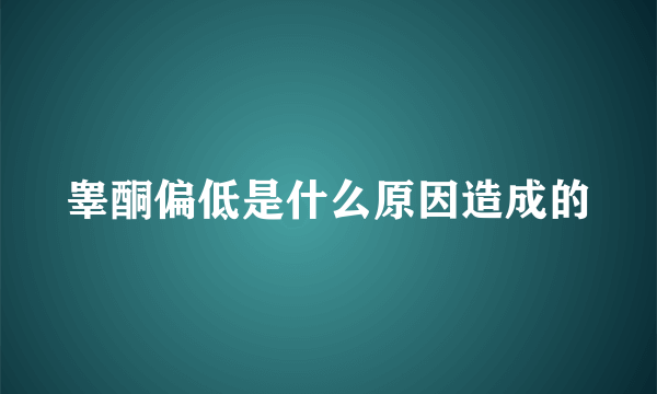 睾酮偏低是什么原因造成的