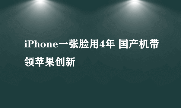 iPhone一张脸用4年 国产机带领苹果创新